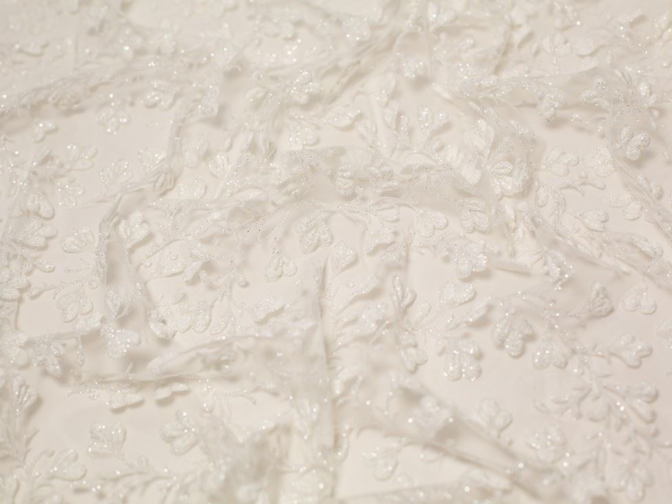 Minerva Core Range Ivory Kira Embroidered Lace Fabric