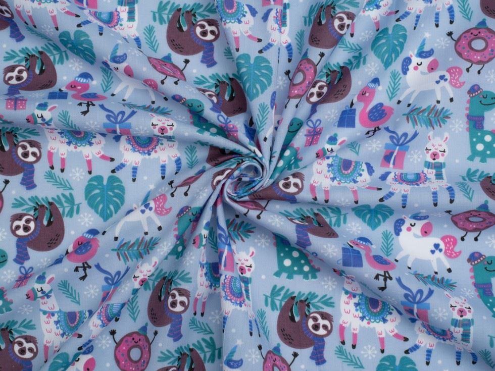Sky Printed Polycotton Fabric