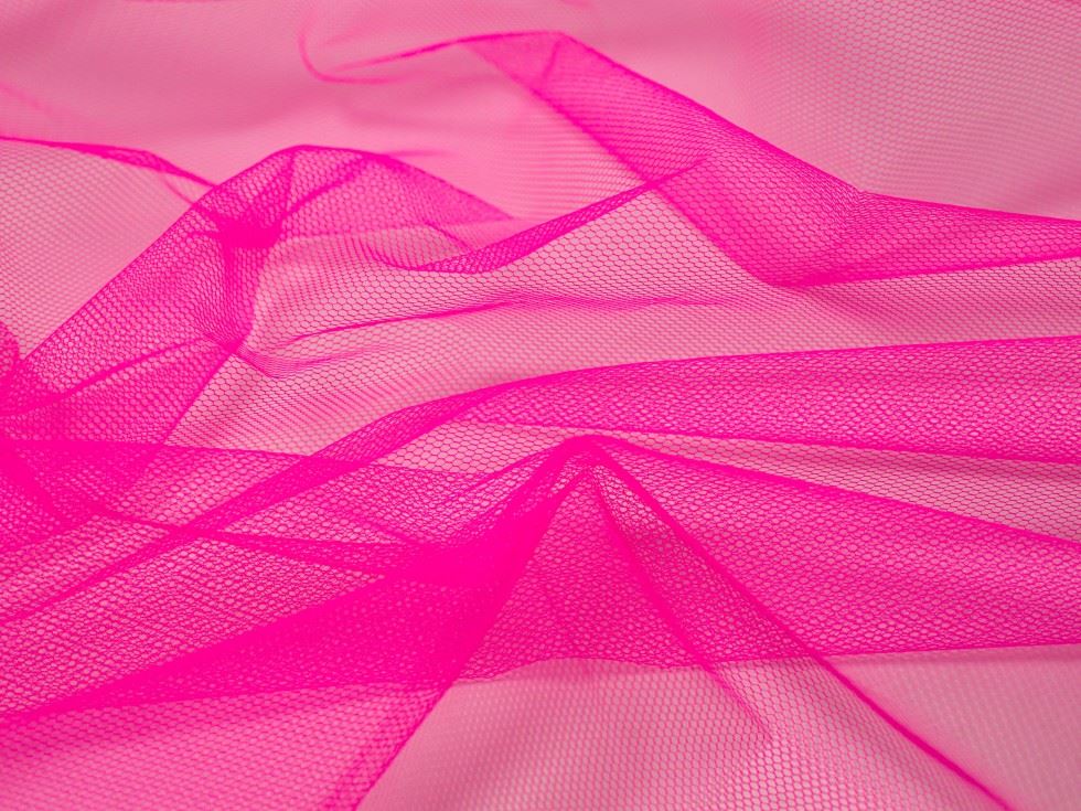 Minerva Core Range Flo Cerise Dress Net Fabric