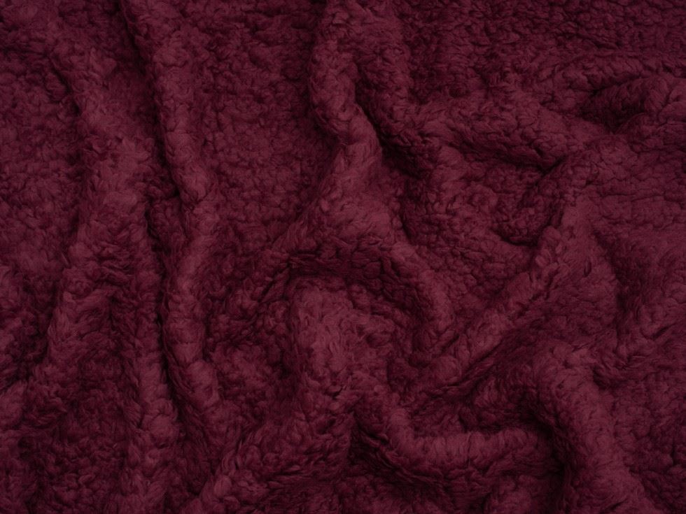 Minerva Core Range Wine Super Soft Shearling Fleece Fur Fabric