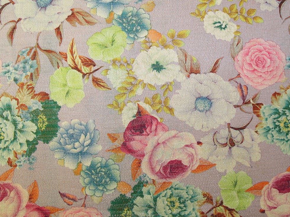 Deadstock Metallic Woven Brocade Fabric Lilac
 