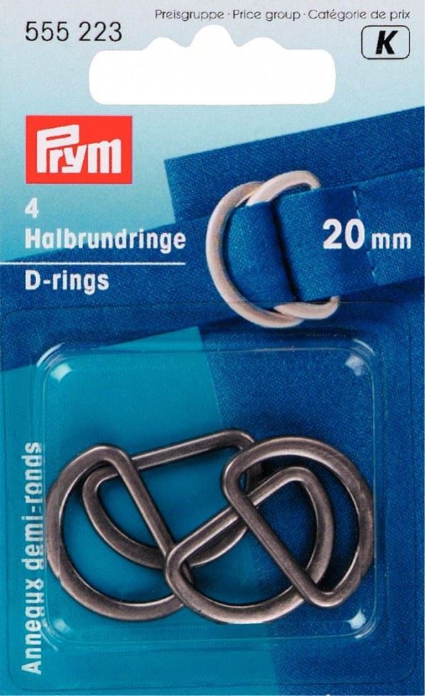 Prym Metal D Rings Antique Brass
 
