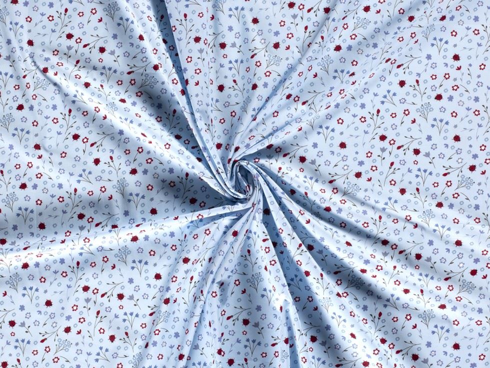 100% Cotton Poplin Fabric Blue