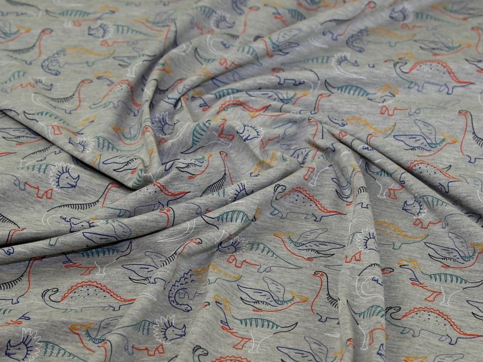 John Louden Grey Cotton Jersey Stretch Knit Fabric
