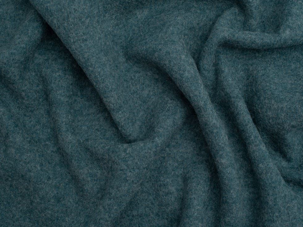 Minerva Core Range 100% Pure Boiled Wool Coating Fabric Melange Peacock
 