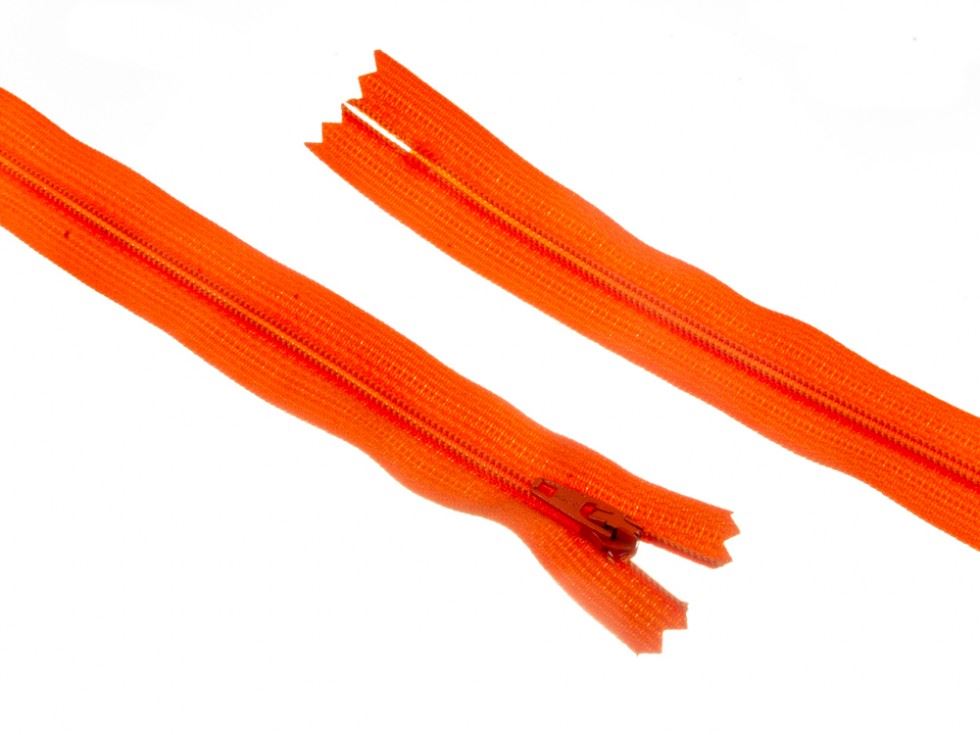 Ykk Orange Nylon Closed End Dress Zips