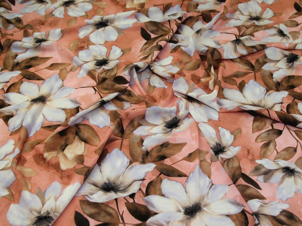 John Louden Coral Stretch Woven Crepe Fabric