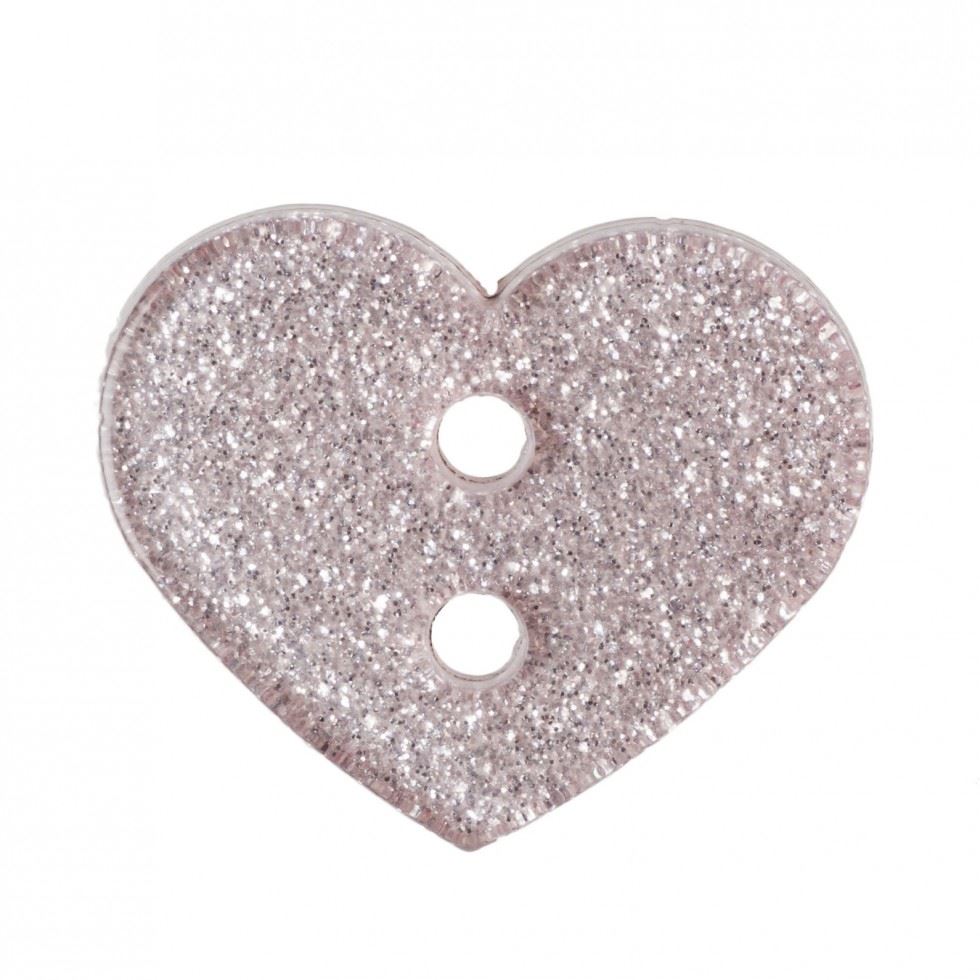 Trimits Light Pink Heart Glitter Buttons (Value Pack)