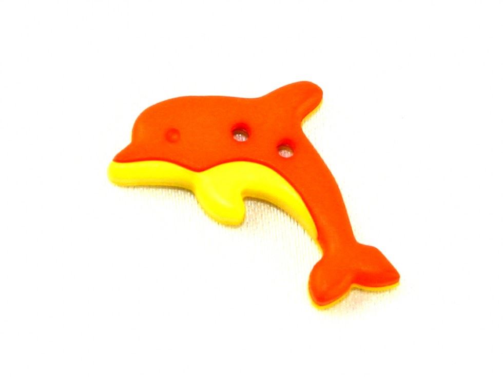 Dill Orange & Yellow Dolphin Buttons (Value Pack)