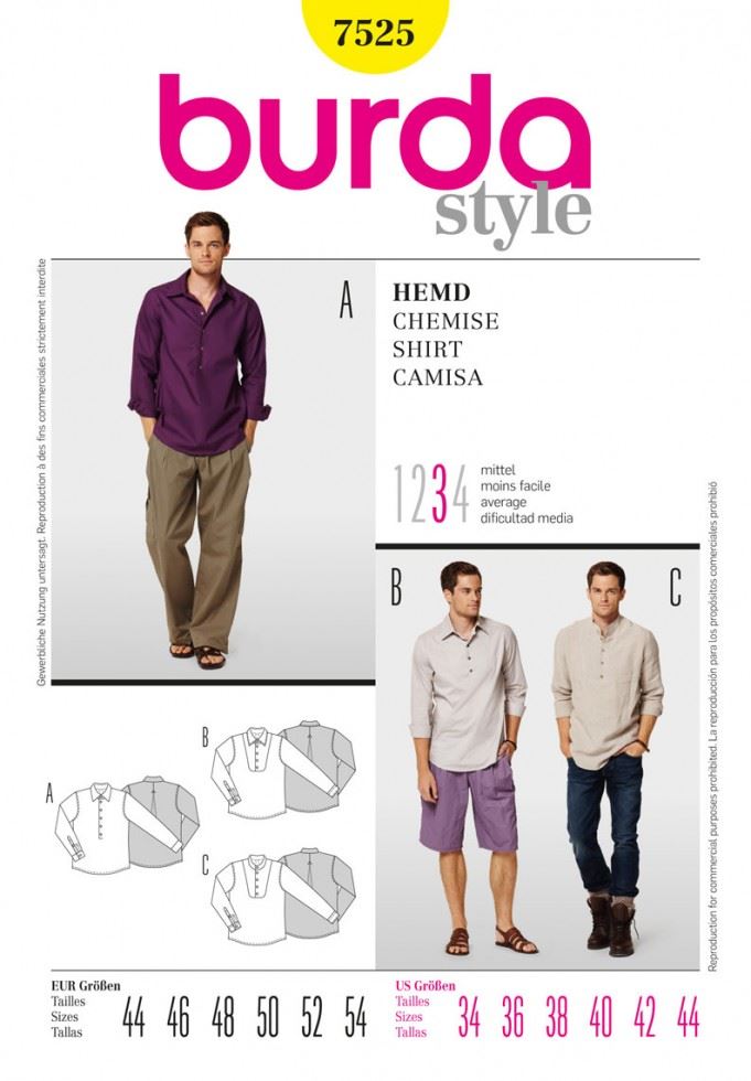 Burda Paper Sewing Pattern 7525
 