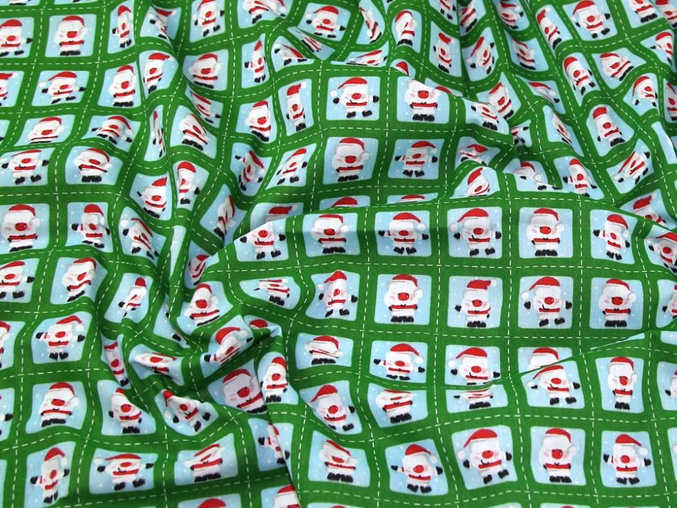 Green Printed Polycotton Fabric