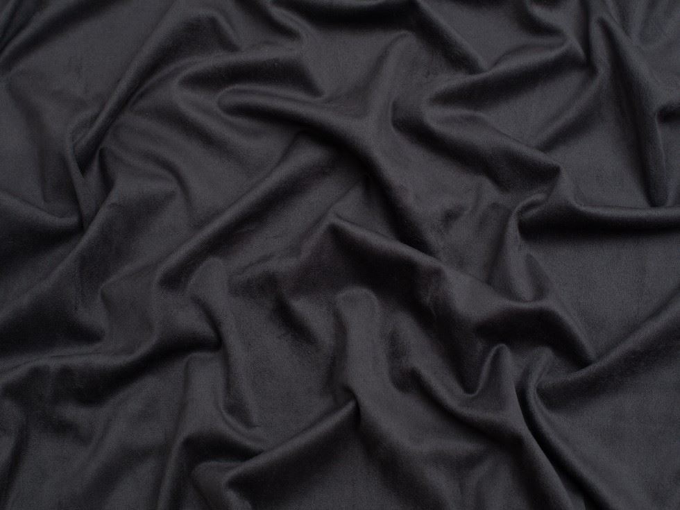 Dark Grey Faux Suede Stretch Knit Fabric