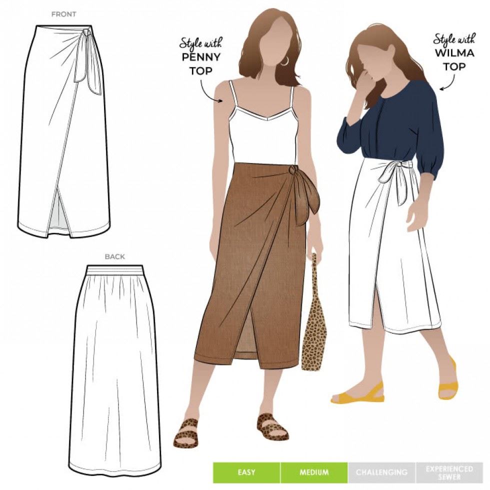 Style Arc Paper Sewing Pattern Rona Wrap Skirt