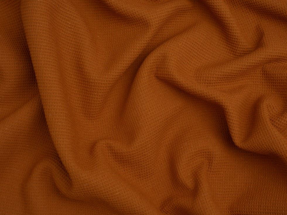 Minerva Core Range Rust Mini Cotton Waffle Fabric