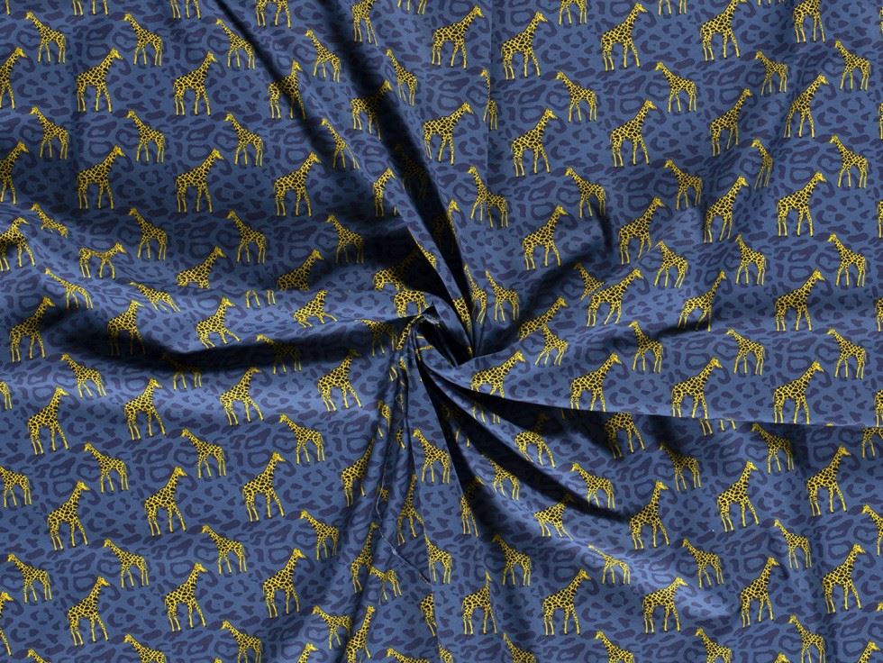 100% Cotton Poplin Fabric Blue
 