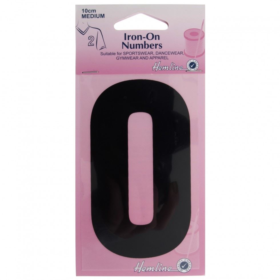 Hemline Black Number 0 Number Patch Motif
