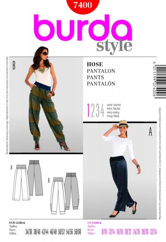 Burda Paper Sewing Pattern 7400
 