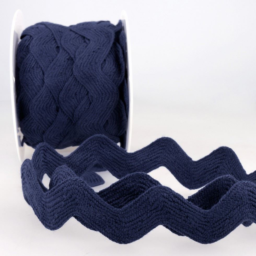 Stephanoise Ric Rac Trim Navy Blue
 