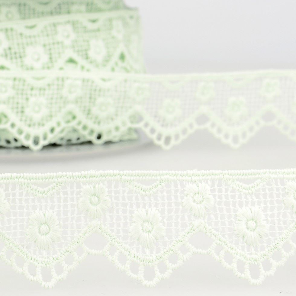Stephanoise Nile Green Guipure Lace Trim