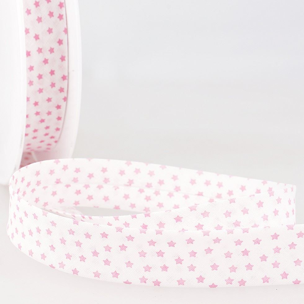Stephanoise Stars Bias Binding Tape Light Pink
 