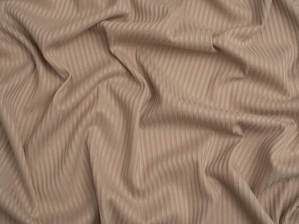 Minerva Core Range Narrow Viscose Rib Stretch Knit Fabric Sand
 