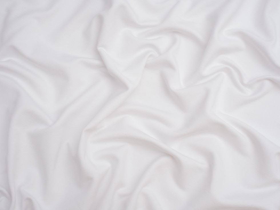 Minerva Core Range White Organic Loop Back French Terry Stretch Knit Fabric