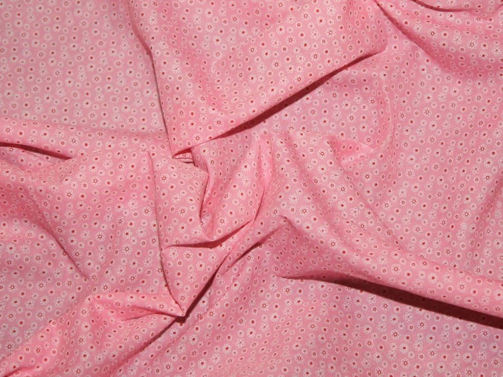 Cerise Pink Printed Polycotton Fabric