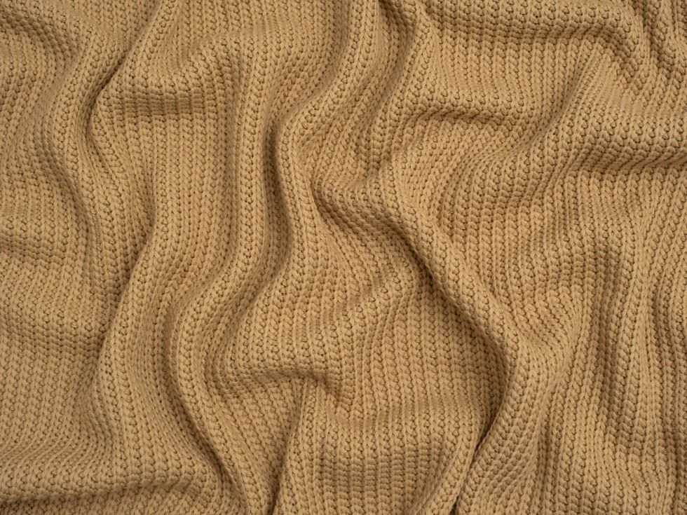 Minerva Core Range Chunky Cotton Sweater Knit Stretch Fabric Sand