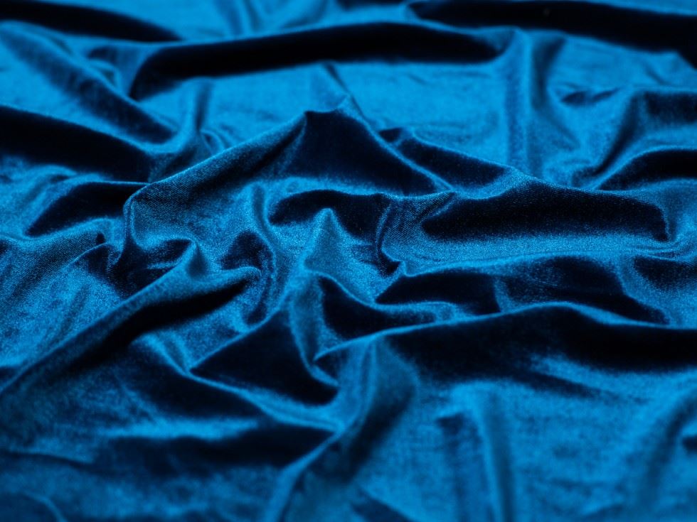 Minerva Core Range Teal Panne Velvet Stretch Knit Fabric