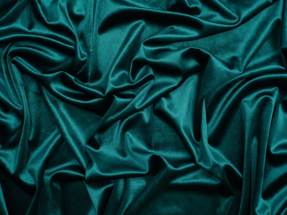 Glossy Panne Velvet Stretch Knit Fabric Teal
 