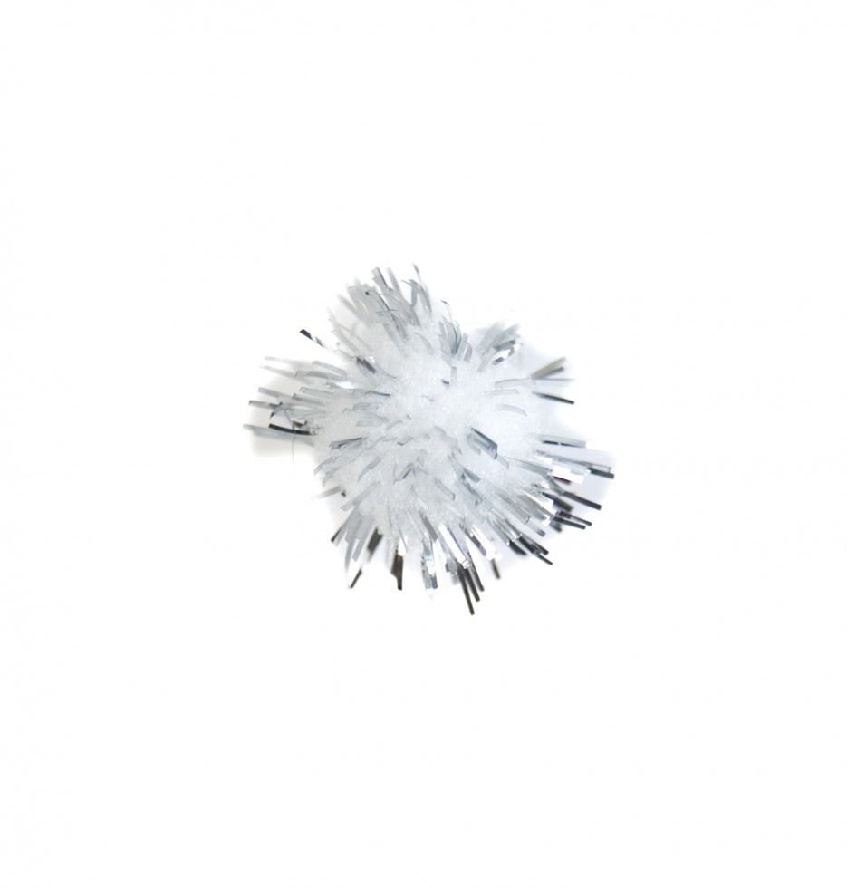 Craft Factory Silver Glitter Pom Poms