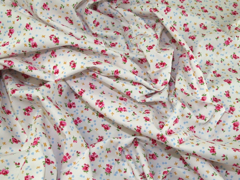 Rose And Hubble Ivory 100% Cotton Poplin Fabric