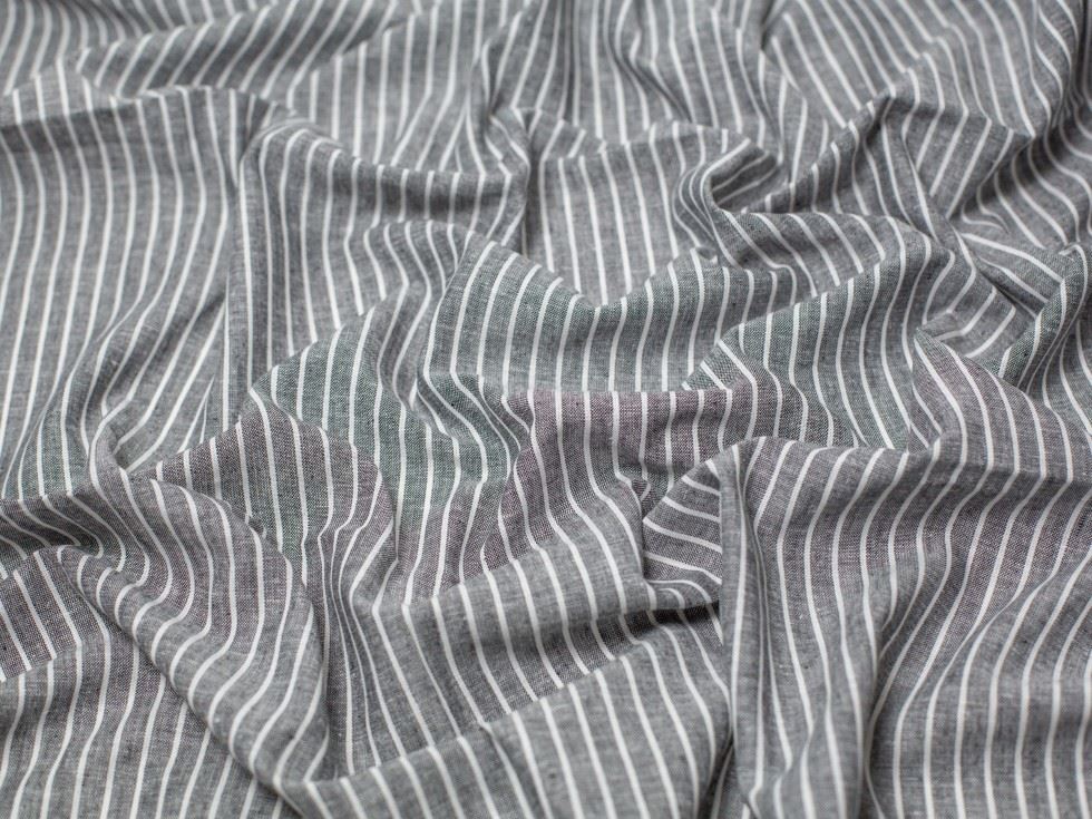 Minerva Core Range Black Yarn Dyed Linen Cotton Fabric