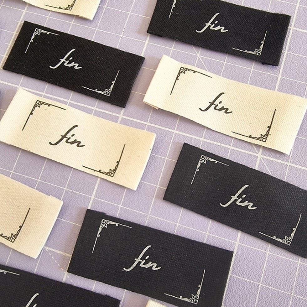 Sew Anonymous Fin Silent Film Cotton Woven Labels Black & Natural
 