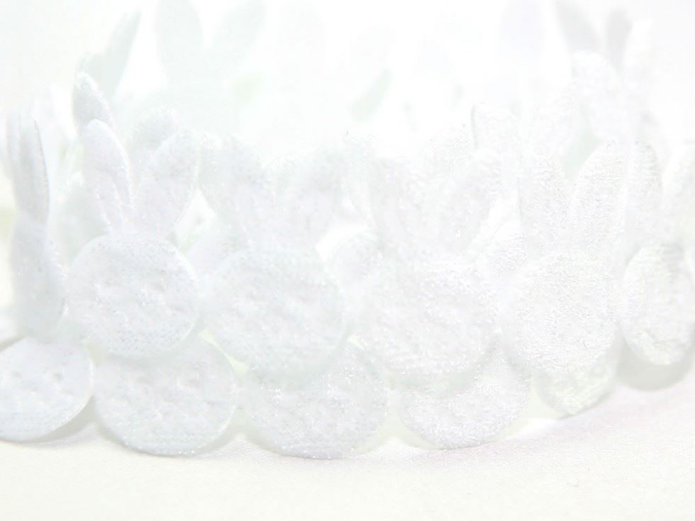 White Velvet Bunny Rabbit Trim (Value Roll)