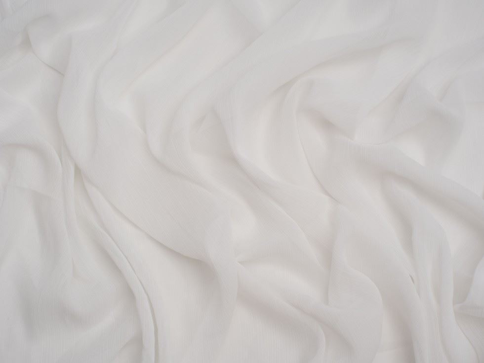 Minerva Core Range Yoryu Crinkle Sheer Chiffon Fabric Ivory
 