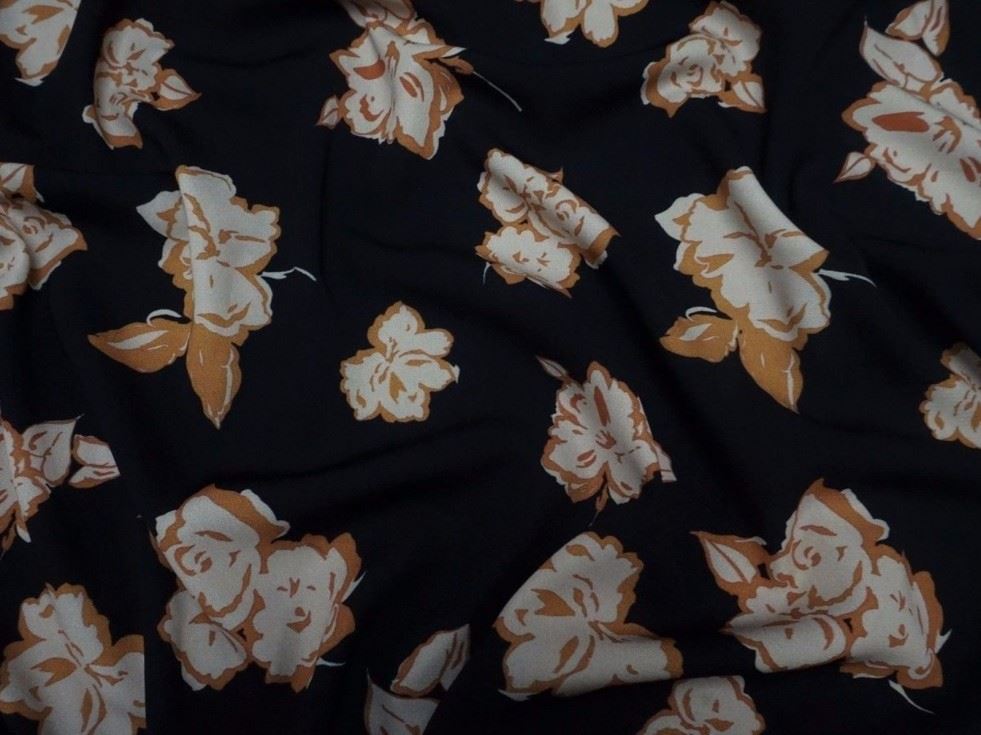 Lady Mcelroy Black Lena Crepe Fabric