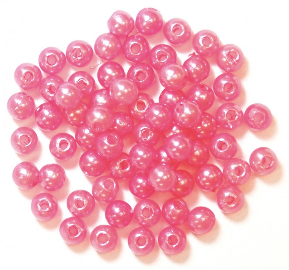 Craft Factory Pink Round Pearl Beads