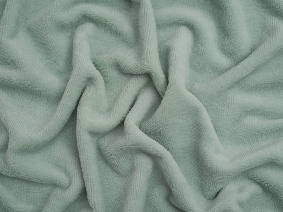 Minerva Core Range Bamboo Cotton Velvet Towelling Fabric Light Green
