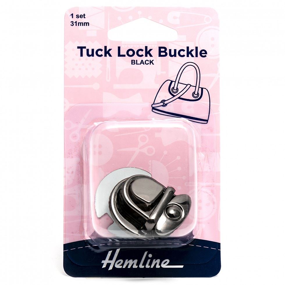 Hemline Nickel Black Tuck Lock Buckles