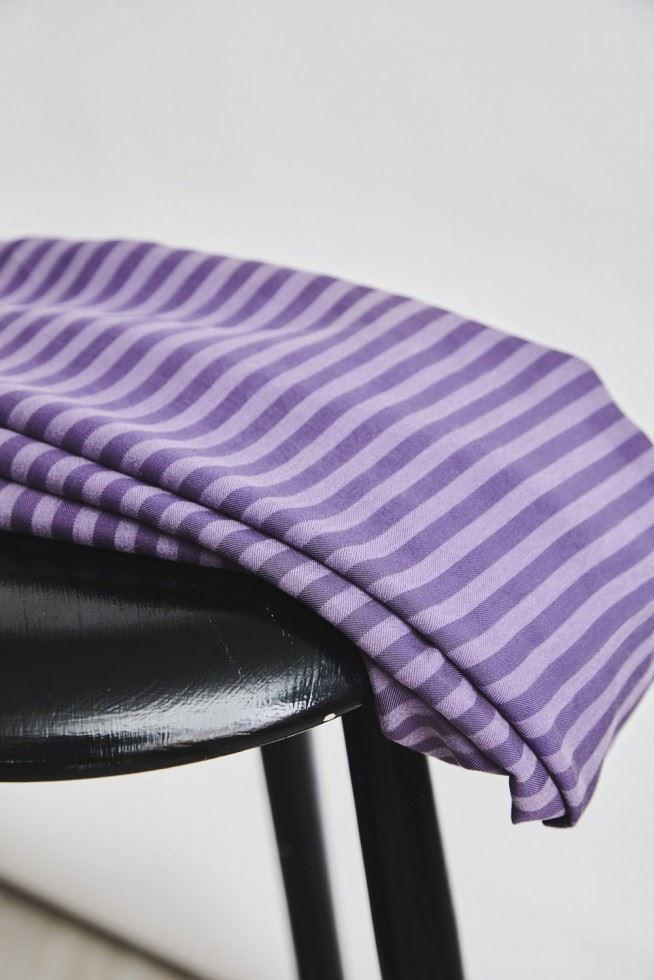 Meet Milk Mauve Two Tone Stripe Tencel Lyocell Twill Fabric