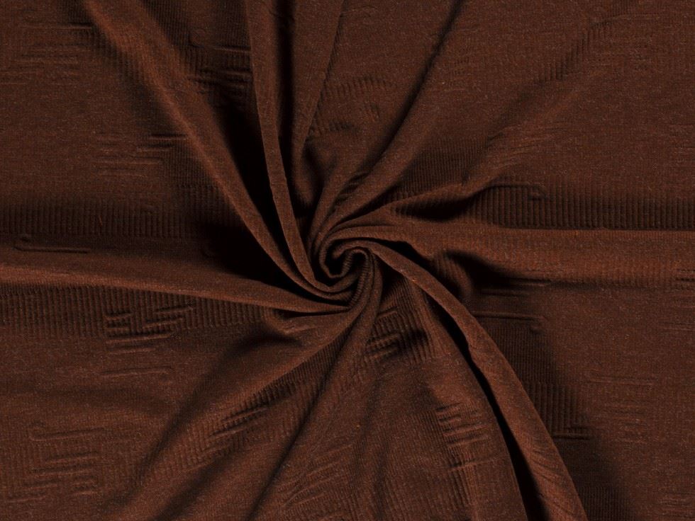 Textured Stretch Knit Fabric Rust