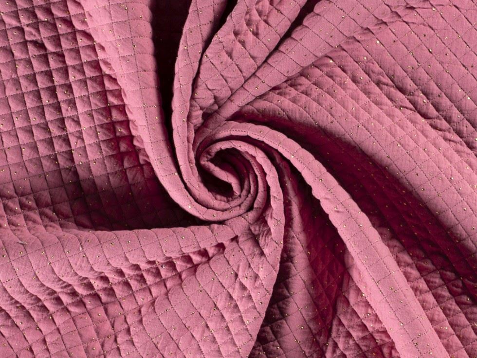 Rose Pink Foil Wadded Quilted Coating Fabric