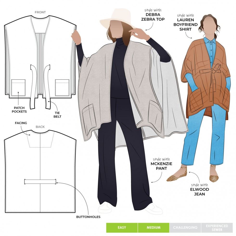 Style Arc Paper Sewing Pattern Percy Poncho