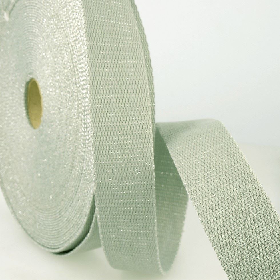 Stephanoise Metallic Sparkle Webbing Tape Grey
 