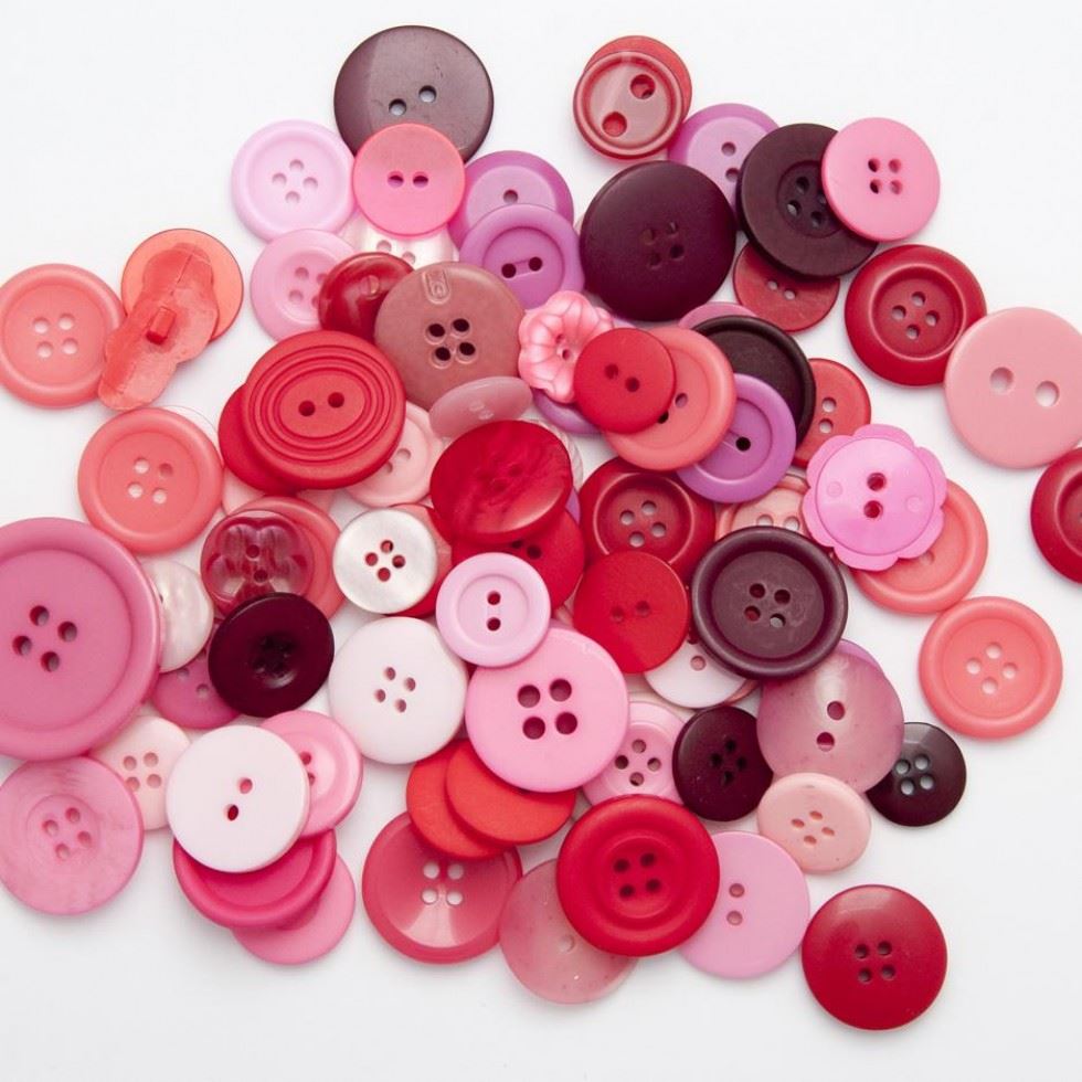 1 Kilo Assorted Buttons Bulk Value Pack Pink