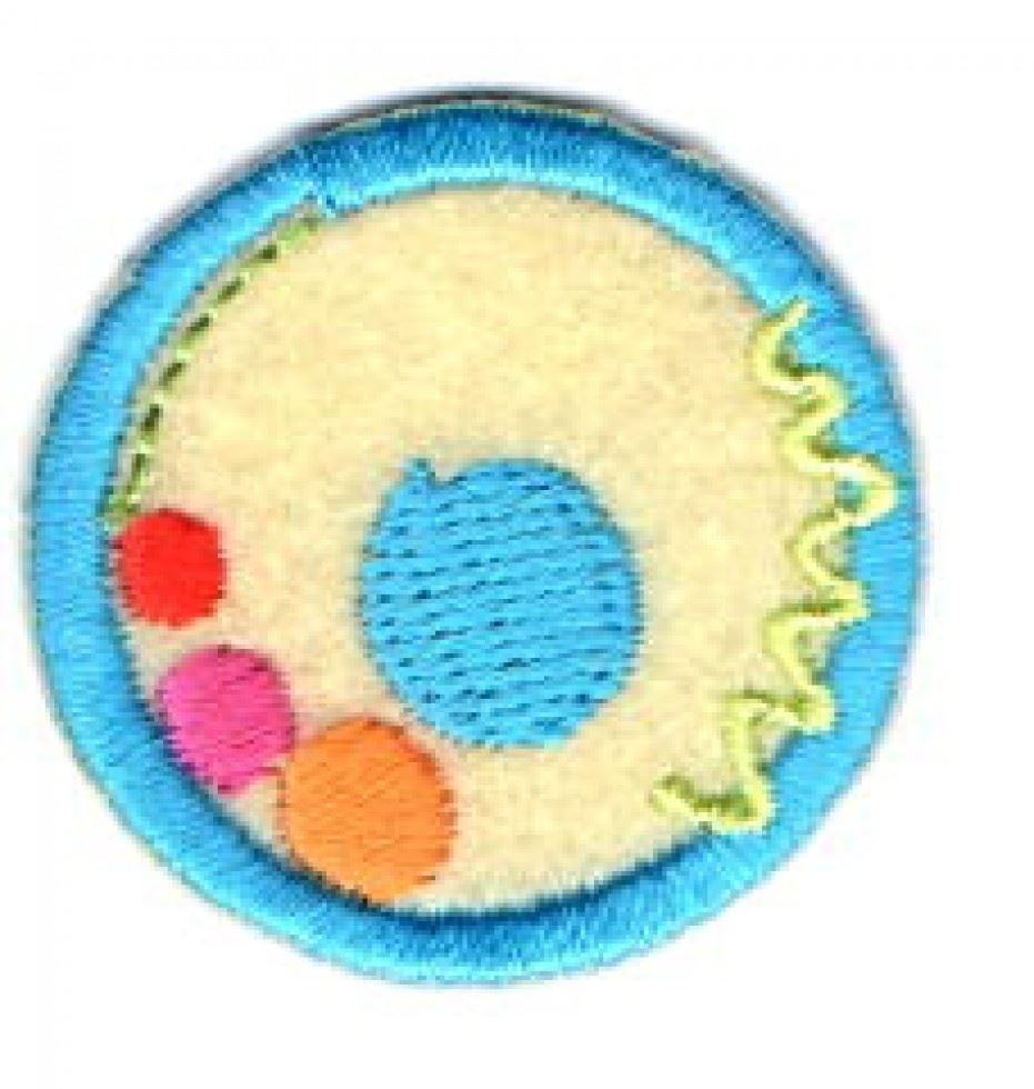 Alphabet Patch Motif Assorted Colours: Letter O