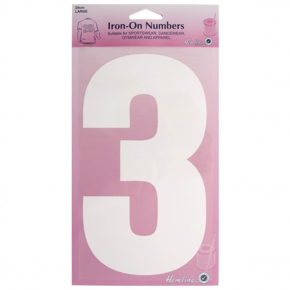 Hemline White Number 3 Number Patch Motif