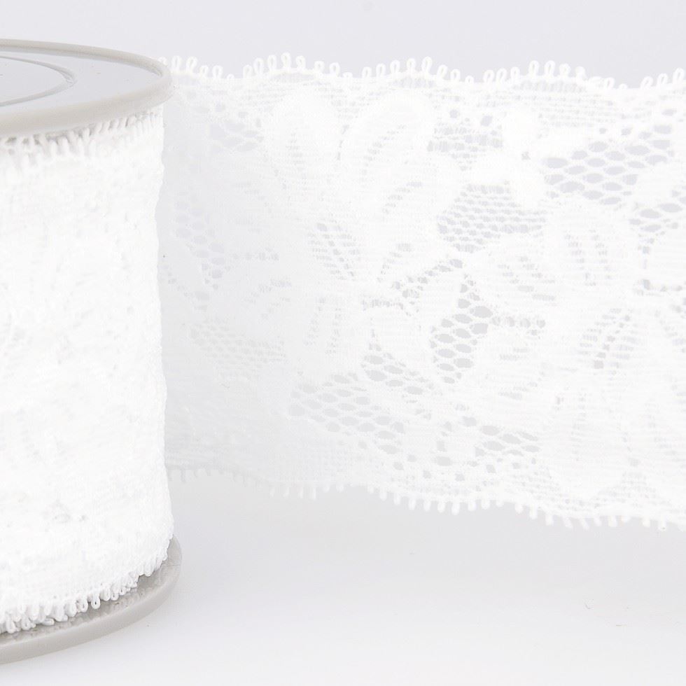 Stephanoise White Stretch Lace Trim