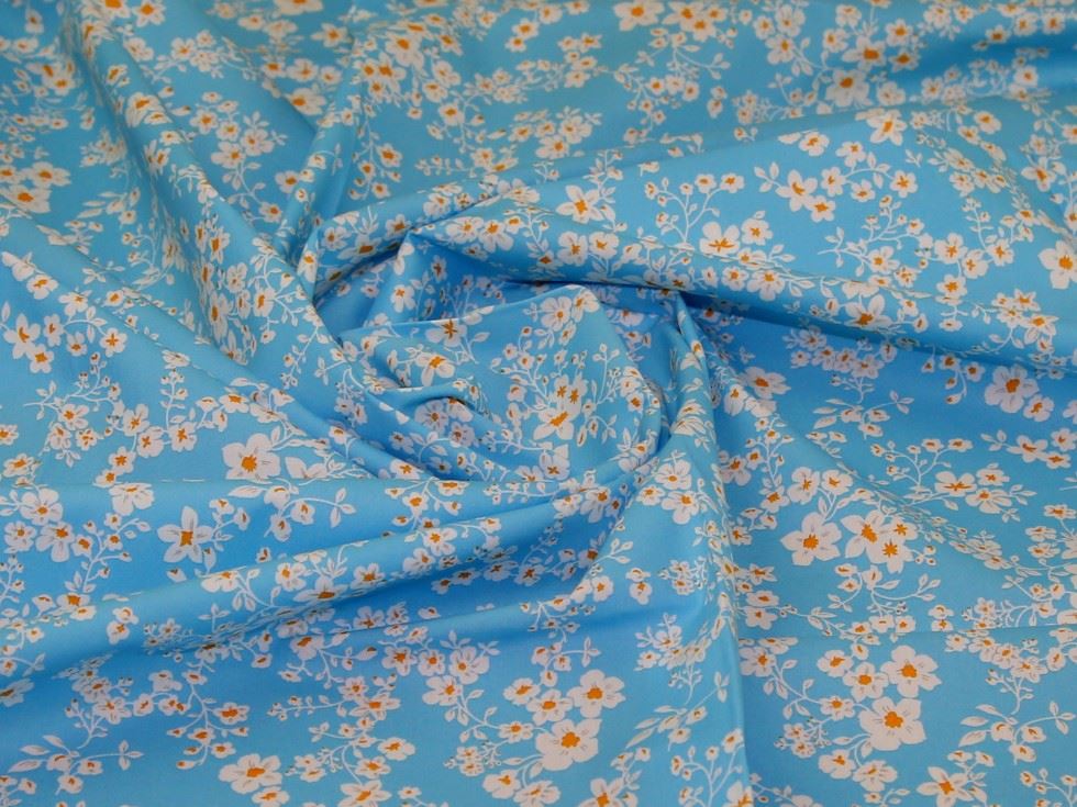 Rose And Hubble Sky 100% Cotton Poplin Fabric